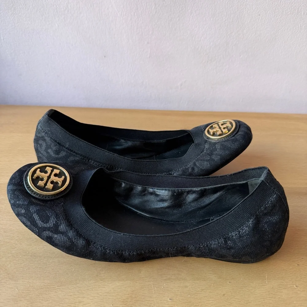 Tory Burch Black Cheetah Flats